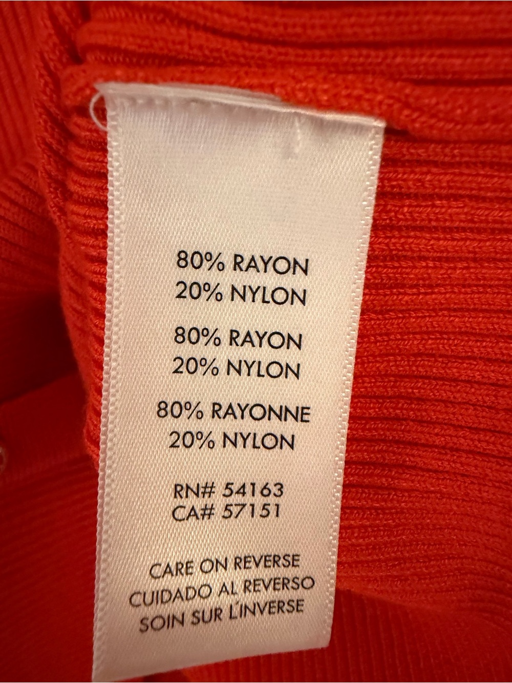 Calvin Klein Ribbed Short-Sleeve Button-Front Top - Orange - Picture 2 of 2